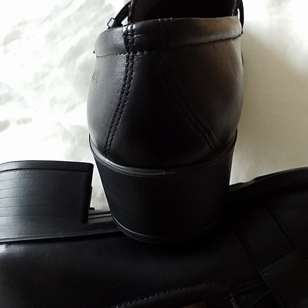 Ecco Black Leather & Suede Loafers NWOT - Picture 7 of 7